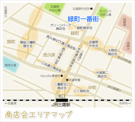 緑町一番街　商店会エリアマップ